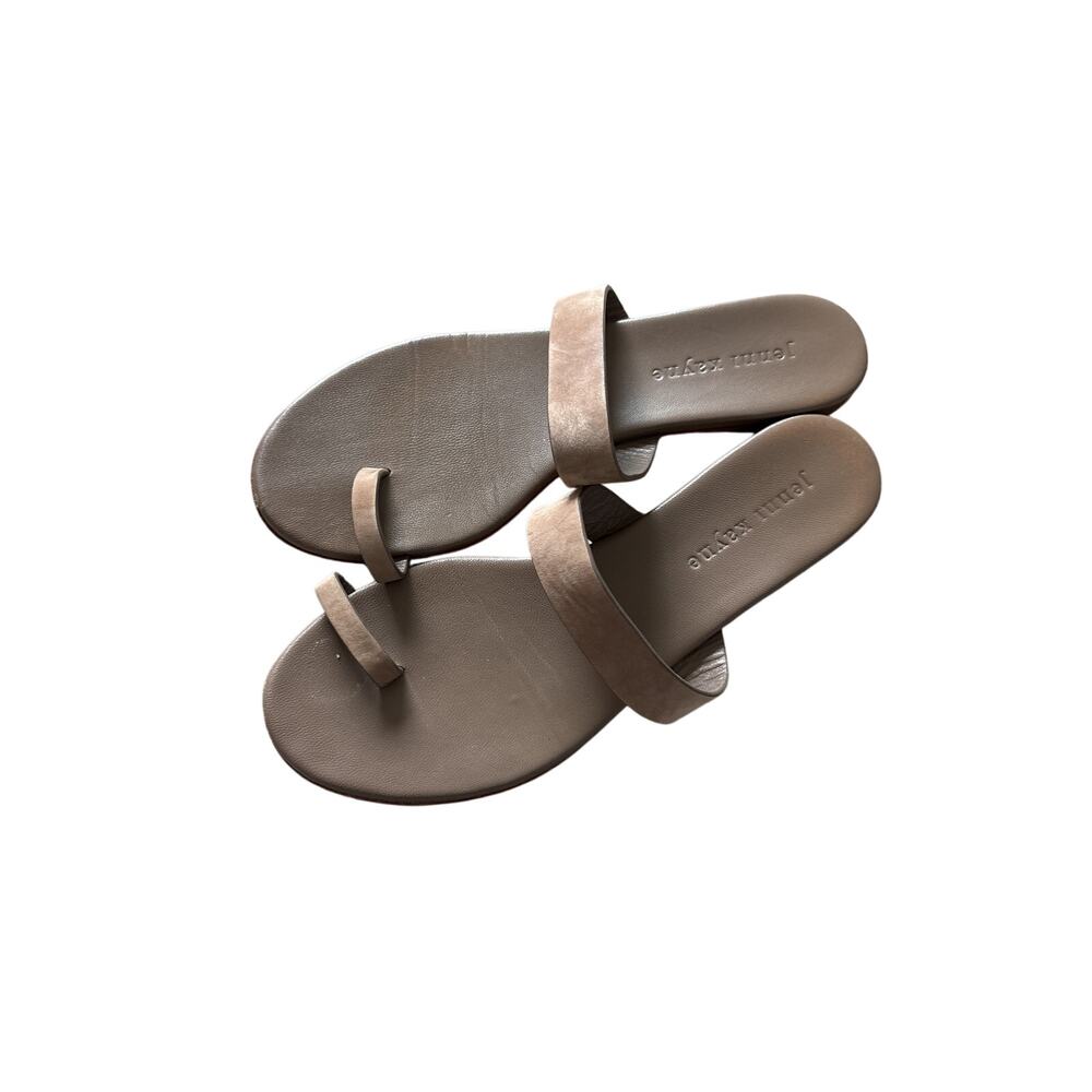 Jenni Kayne Flat Sandals Women 36 Leather Beige Multicolor